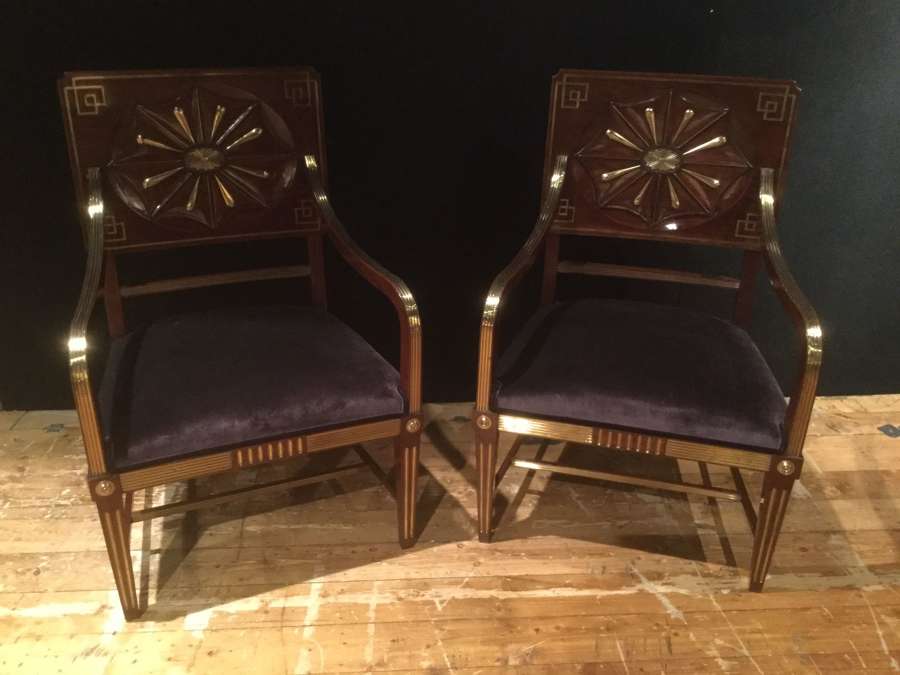 19th.c Russian Jacob Hall/ Library Chairs